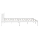 Bed Frame without Mattress White Solid Wood Pine King Size 810088