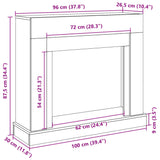 Fireplace Surround Grey Sonoma 100x30x87.5 cm Engineered Wood 854567