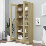 Vitrine Cabinet Sonoma Oak 82.5x30.5x185 cm Engineered Wood 802771