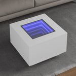 ZNTS Coffee Table with LED White 60x60x40 cm Engineered Wood 847567