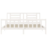 Bed Frame without Mattress White Super King Size Solid Wood Pine 3192897