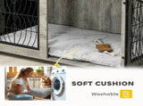 Indoor Dog Crate Furniture End Table with Soft Washable Cushion, Lockable Front Door, for Large Dogs T3398P376378