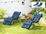 Set of Two 190 x 56cm Sun Lounger Cushions - Navy Blue T3398P554306