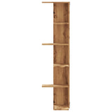 ZNTS Wall Corner Shelf Artisian Oak 36.5x36.5x140 cm Engineered Wood 852635