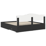 Bed Frame with Headboard Black 200 x 200 cm Engineered Wood 3413153