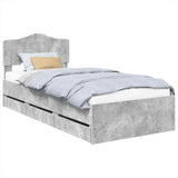 Bed Frame with Drawer Concrete Grey 90 x 200 cm Engineer Wood 3413043