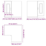 Kitchen Wall Corner Cabinet Kalmar White Engineered Wood 853617