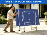 Foldable Full Size Table Tennis Table, Indoor Outdoor Ping Pong Table with Net, Paddles & Balls, W5817P521656