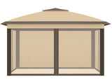 3.3 x 3.3m Pop Up Gazebo, Double Roof Foldable Canopy Tent with Zipped Mesh Sidewalls, Height T3398P318790