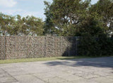 Gabion Basket with Cover 700x50x150 cm Galvanised Iron 3295160