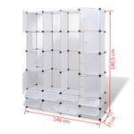Modular Cabinet 18 Compartments White 37x146x180.5 cm 240502