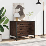 Drawer Cabinet Brown Oak 70x41x56 cm Engineered Wood 849078