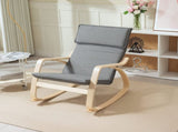 Comfortable Relax Rocking Chair, Upholstered Lounge Chair Recliner with High Back and Headrest for T3398P424865