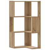 Corner Bookcase 3-Tier Artisian Oak 50x50x102 cm Engineered Wood 852599