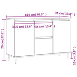 ZNTS Sideboard White 104x35x70 cm Engineered Wood 827196