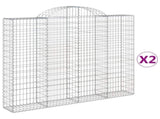 Arched Gabion Baskets 2 pcs 200x30x160/180 cm Galvanised Iron 3146173