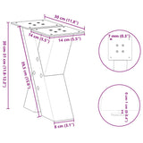 ZNTS Coffee Table Legs X-Shaped 2 pcs White 30x cm Steel 4012929