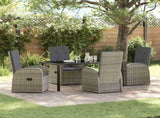 Garden Dining Set with Cushion 5 pcs Grey Poly Rattan 3379495