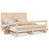 Bed Frame without Mattress with Headboard 200x200 cm Solid Wood 3281561