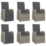 7 Piece Garden Dining Set Grey Poly Rattan&Solid Wood Acacia 3157623