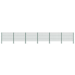 Fence Panel with Posts Iron 1040x120 cm Green 278666
