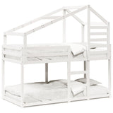 Bunk Bed without Mattress White 90x190 cm Single Solid Wood Pine 3281965