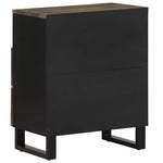 ZNTS Bedside Cabinet Black 50x33x62 cm Solid Wood Mango 4017694