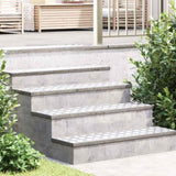 Stair Tread Rectangular 4 pcs Silver 100 x 25 cm Aluminium 4104282
