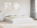 Bed Frame with Drawer White 160 x 200 cm Engineer Wood 3410686