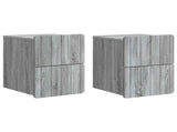 Wall-Mounted Bedside Cabinet 2 pcs Grey Sonoma Engineered Wood 898308