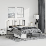 Metal Bed Frame without Mattress with Headboard Black 150x200cm 373889
