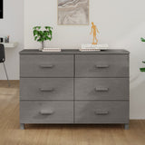 Sideboard HAMAR Light Grey 113x40x80 cm Solid Wood Pine 340451
