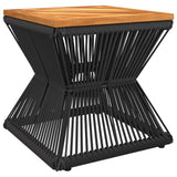 ZNTS Coffee Table with Wire Base Black 38x38x38 cm Solid Wood Acacia 365636