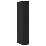 Narrow Bathroom Cupboard with Wheels Black Engineered Wood 855296