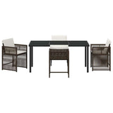 Garden Dining Set 5 pcs Brown Poly Rattan 3380783