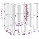 Dog Playpen 4 Panel Black Galvanised Steel 172210