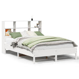 Bookcase Bed without Mattress White 140x190 cm Solid Wood Pine 3322883