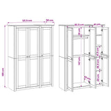 Wardrobe PANAMA Honey 131.5 x 50 x 185 cm Solid Pine Wood 42042133