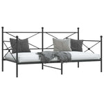 ZNTS Day Bed without Mattress Black 107x203 cm Steel 4104671