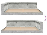 Bookcase Bed Concrete grey 180 x 200 cm Engineered Wood 3335746