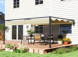 3 x 4m Steel Pergola, with Retractable Canopy - Khaki T3398P317670
