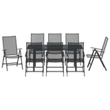 Garden Dining Set 9 pcs Anthracite Powder-coated Steel 3378815