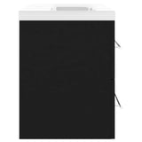 Sink Cabinet with Built-in Basin Black Engineered Wood 3099069