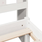 Bookcase Bed without Mattress White 135x190 cm Double Solid Wood Pine 3321617