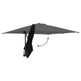 Garden Parasol Black 248.5 x 247.5 x 160 cm Polyester and Steel 42003257