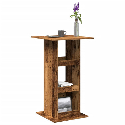 ZNTS Bar Table with Storage Old Wood 60x60x102 cm Engineered Wood 854335