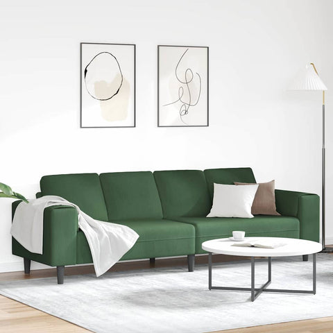 Fabric Sofa with Cushion Dark Green 208 cm Corduroy fabric 3335105
