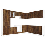 14 Piece Kitchen Cabinet Set Lucca Smoked Oak Engineered Wood 3314986