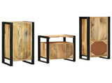 Bathroom Furniture Set 3 pcs Brown and Black Solid Mango Wood 3305620
