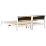 Bed frame White and light grey 180 x 200 cm Solid pine wood 3394357